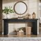 Farmhouse Console Table 71-Inch Entryway Sofa Table V Pedestal Rustic Brown